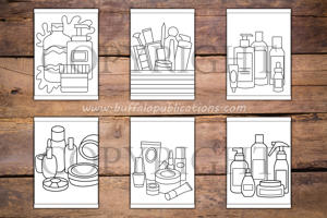 Cosmetics and Makeup Big and Bold Coloring Book