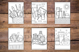 Cosmetics and Makeup Big and Bold Coloring Book