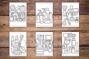 Cosmetics and Makeup Big and Bold Coloring Book