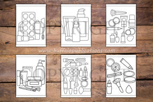 Cosmetics and Makeup Big and Bold Coloring Book