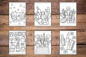 Cosmetics and Makeup Big and Bold Coloring Book