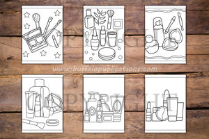 Cosmetics and Makeup Big and Bold Coloring Book