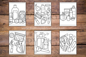 Cosmetics and Makeup Big and Bold Coloring Book