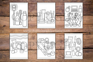 Cosmetics and Makeup Big and Bold Coloring Book