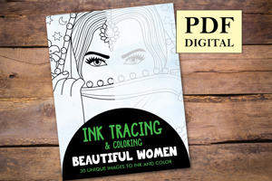 Beautiful Women Ink Tracing Coloring Book for Adults