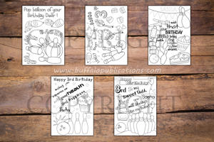 Bowling Theme Personalized Birthday Coloring Book