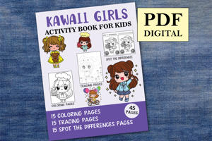 Kawaii Girls Activity Book for Kids