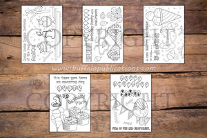 Ice Cream Theme Personalized Birthday Coloring Book