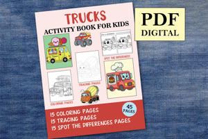 Trucks Activity Book for Kids