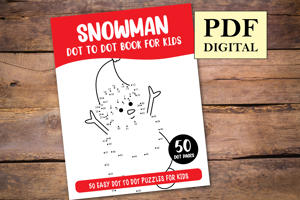 Snowman Dot to Dot Book for Kids