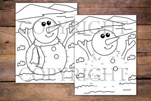 Snowman Dot to Dot Book for Kids