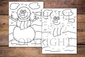 Snowman Dot to Dot Book for Kids