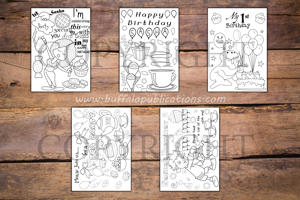 Tea Party Theme Personalized Birthday Coloring Book