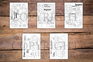 Dump Truck Theme Personalized Birthday Coloring Book