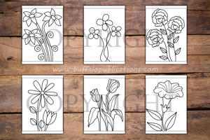 Flowers Big and Bold Coloring Book