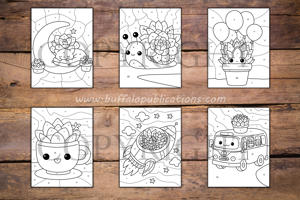 Succulent Color By Numbers Book for Kids