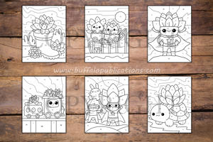 Succulent Color By Numbers Book for Kids