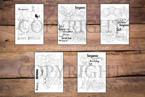 Clown Boy Theme Personalized Birthday Coloring Book