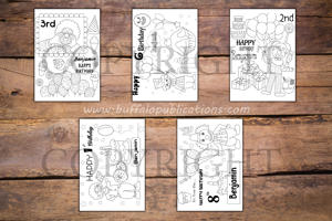Clown Boy Theme Personalized Birthday Coloring Book