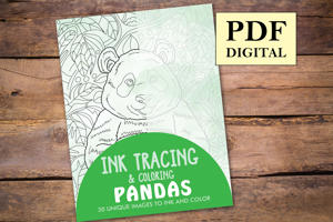 Pandas Ink Tracing Coloring Book for Adults