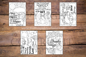 Hippo Theme Personalized Birthday Coloring Book