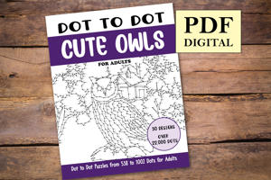 Dot to Dot Cute Owls for Adults