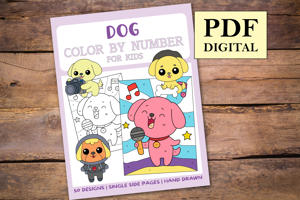 Dog Color By Numbers Book for Kids