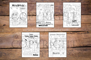 Scientist Girl Theme Personalized Birthday Coloring Book