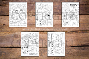 Twins Girls Theme Personalized Birthday Coloring Book