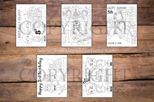 Twins Girls Theme Personalized Birthday Coloring Book