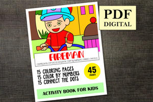 Fireman Activity Book for Kids