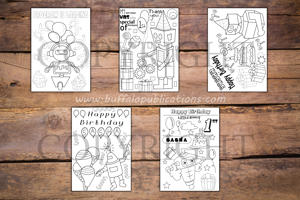 Robot Theme Personalized Birthday Coloring Book