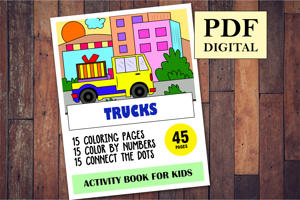 Trucks Activity Book for Kids