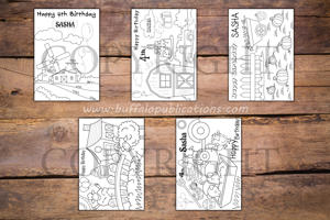 Farm Theme Personalized Birthday Coloring Book