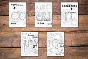 Detective Boy Theme Personalized Birthday Coloring Book