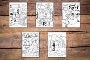 Cake Theme Personalized Birthday Coloring Book