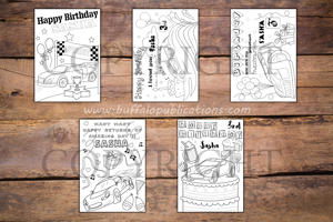 Hotwheels Theme Personalized Birthday Coloring Book
