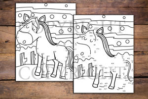 Horses and Ponies Dot to Dot for Kids