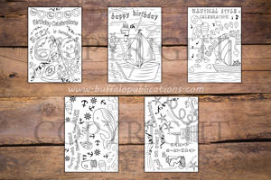 Nautical Theme Personalized Birthday Coloring Book