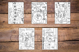 Nautical Theme Personalized Birthday Coloring Book