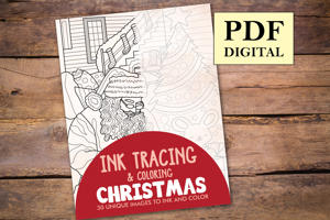 Christmas Ink Tracing Coloring Book for Adults