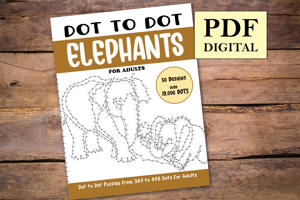 Dot to Dot Elephants for Adults