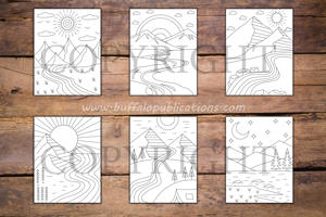 Minimalist Mountains and Rivers Coloring Book