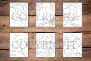 Minimalist Mountains and Rivers Coloring Book