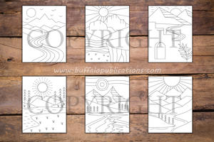 Minimalist Mountains and Rivers Coloring Book