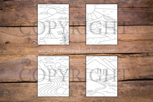 Minimalist Mountains and Rivers Coloring Book