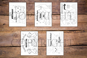 Cat Theme Personalized Birthday Coloring Book