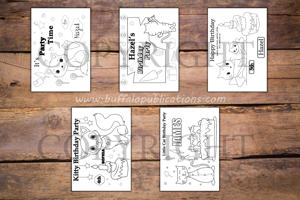 Cat Theme Personalized Birthday Coloring Book