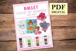 Ballet Color By Numbers Book for Kids