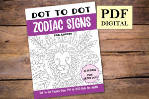 Dot to Dot Zodiac Signs for Adults